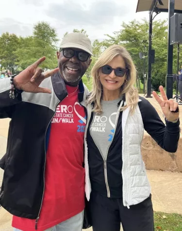 Burt Watson and news anchor in Philly