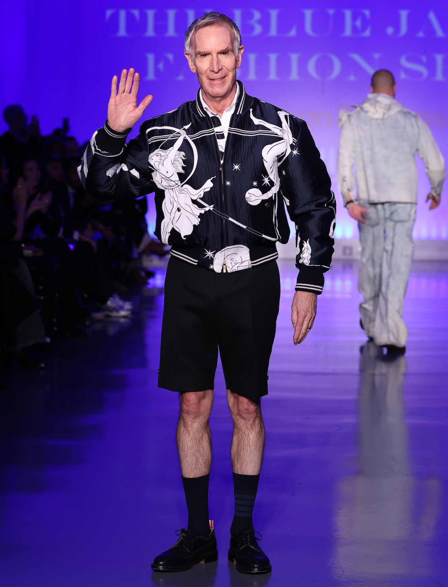 Bill Nye on the runway at Blue Jacket Fashion Show