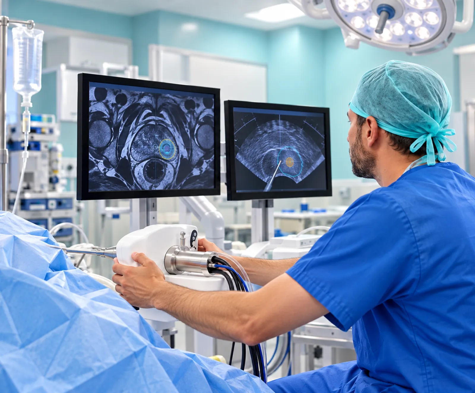 doctor performing focal therapy for prostate cancer