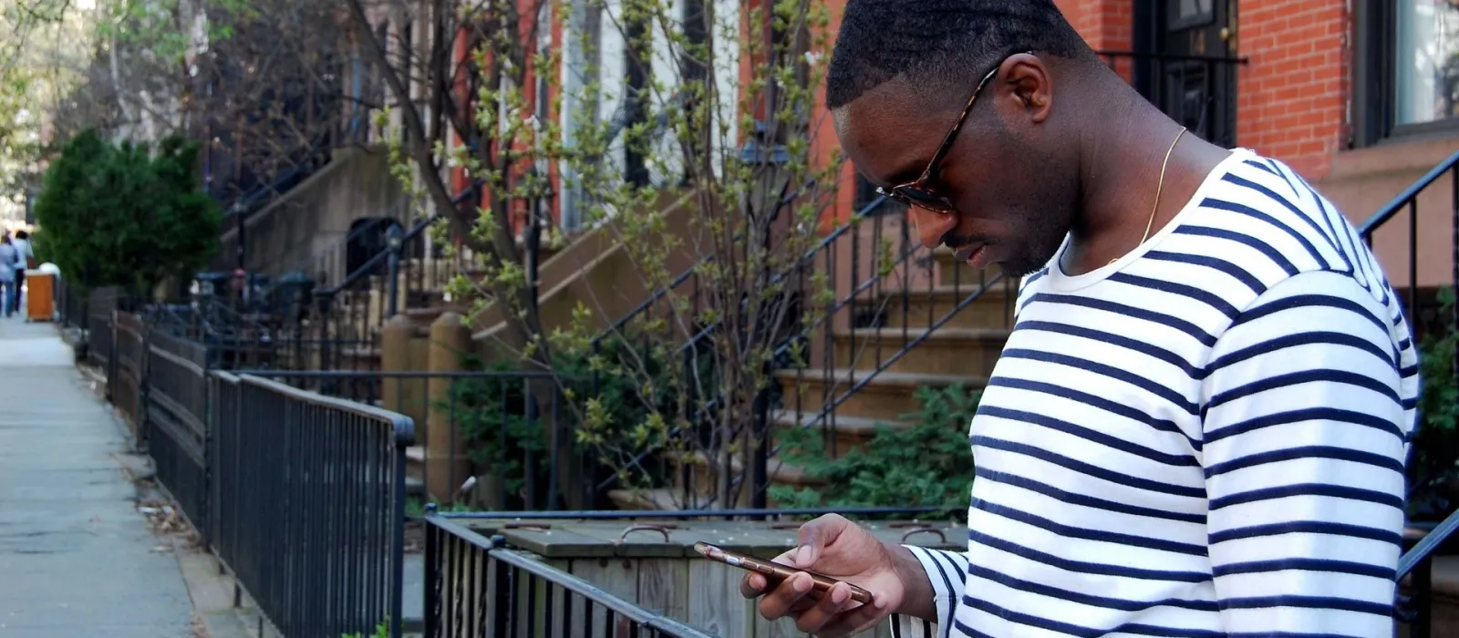 Man texting on phone