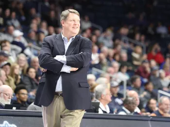 ODU Basketball Coach Jeff Jones courtside
