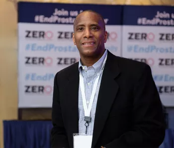 Prostate cancer survivor Robert Ginyard at a 2020 event