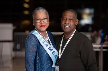 African American couple dressed up nice attending a formal event