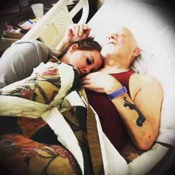 April Brown  and her father in the hospital