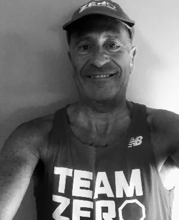 A Caucasian man in a ZERO sports gear