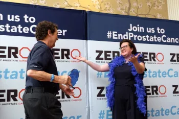 Lyle and Shawn preparing to embrace at Bold For Blue Awards 2020