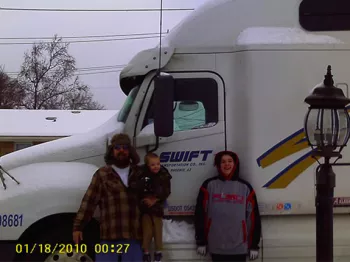 Kara Faulk Paschal's family standing outside his truck