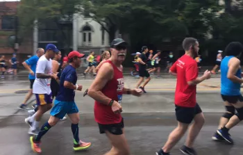 Carl Running at the Boston Marathon