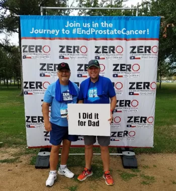 Dale Golgart and his son Dale Jr. at a ZERO run/walk event