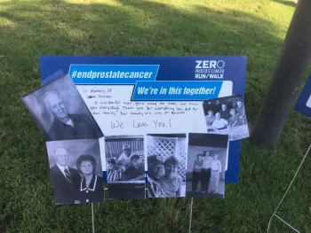 End Prostate Cancer yard sign given to donors over 250