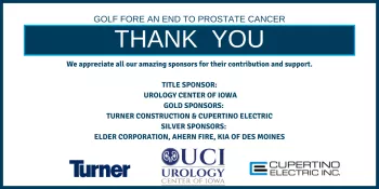 Thank you to our amazing 2020 Golf Fore An End To Prostate Cancer Sponsors for their contribution and support