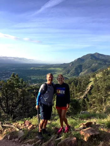 Krissy and Keith Wegen hiking Bear Mountain Colorado