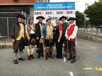 Mark Hagenbuch and his fellow 8th Century Gentlemen dressed at 11th Annual ZERO Prostate Cancer RunWalk Harrisburg, PA