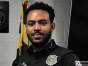 Police officer in black uniform 