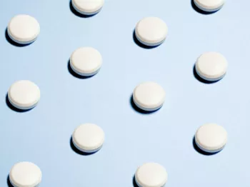 White Pills with blue background