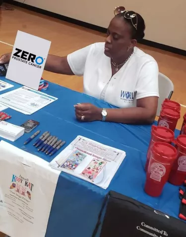 Awareness table at a community event