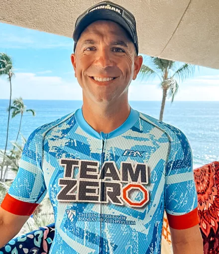 Zach Collins wearing a Team ZERO jersey