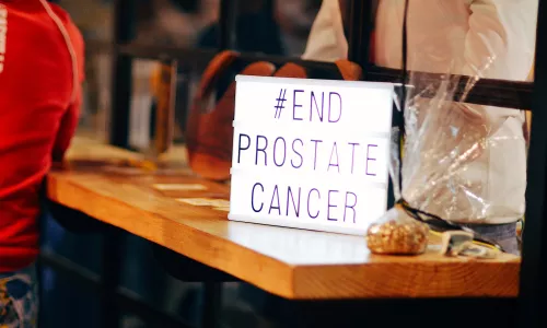 Sign that reads #End Prostate Cancer
