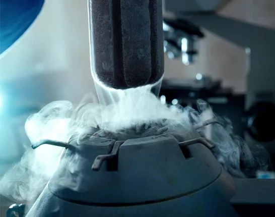 A close up shot of a medical cryotherapy machine.