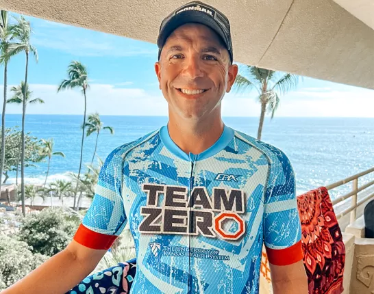 Zach Collins wearing a Team ZERO jersey