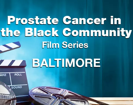 Prostate Cancer in the Black Community Film Series logo with city name