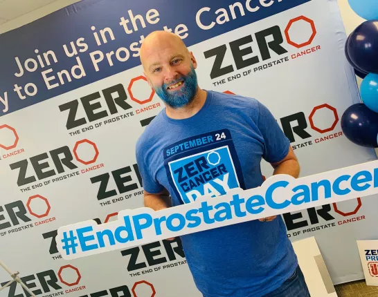 Jamie Bearse rocking the blue beard to #EndProstateCancer