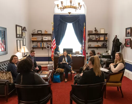 ZERO Advocates in a meeting inside a room in the Capitol