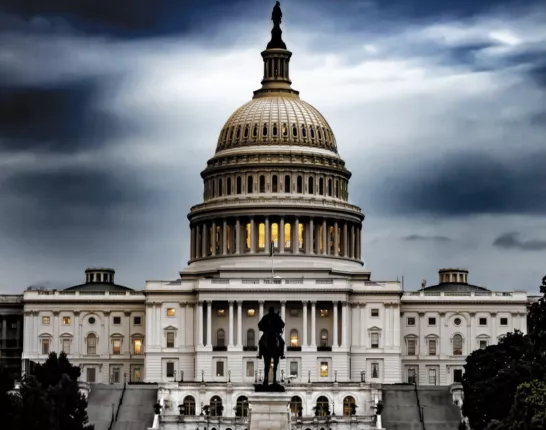 U.S. Capitol on a dark sky