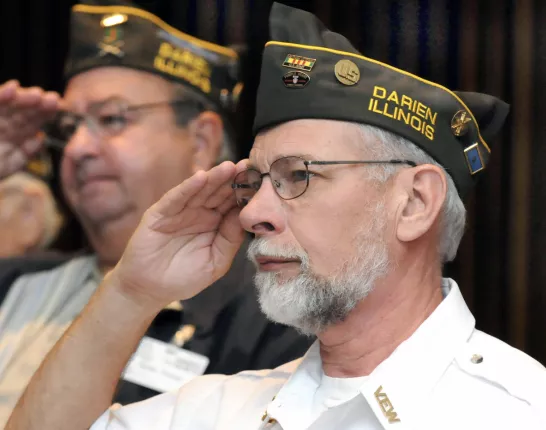 Veterans saluting