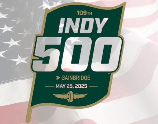 Indy500 Logo over American Flag
