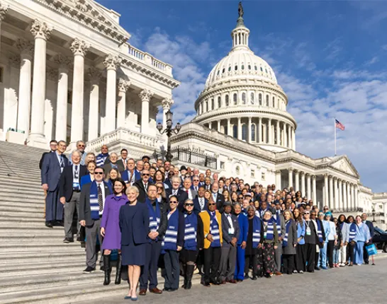 Courtney and advocates on Capitol Hill in Feb 2025