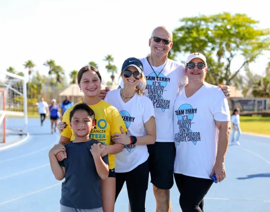 A Family smiling attending a ZERO Prostate Cancer Run/Walk
