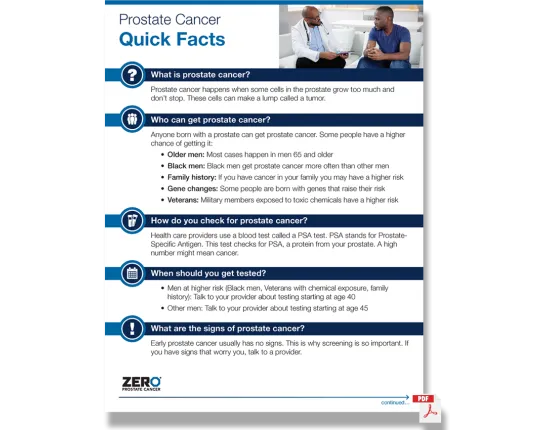 Quick Facts -Prostate Cancer
