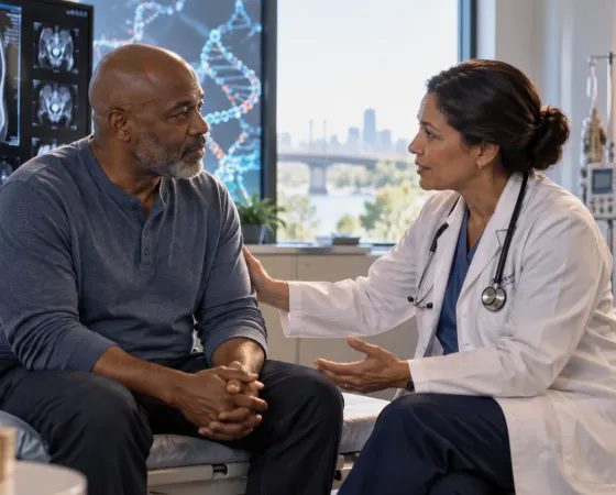 doctor and patient meeting and talking