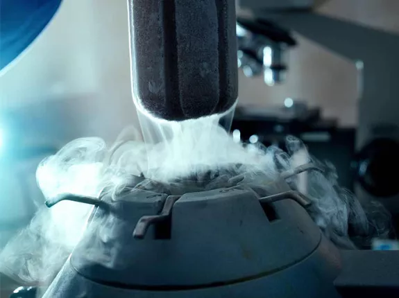 A close up shot of a medical cryotherapy machine.