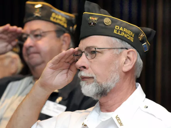 Veterans saluting