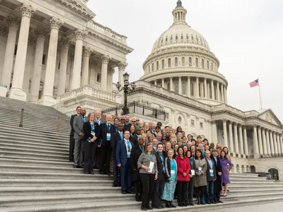 Advocates on the steps of the U.S. Capitol building
