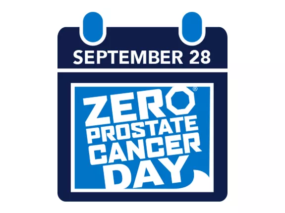 A graphic of a calendar with ZERO Prostate Cancer Day and the date September 28