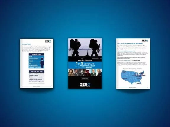 Image of Veterans Prostate Cancer Brochure against blue background