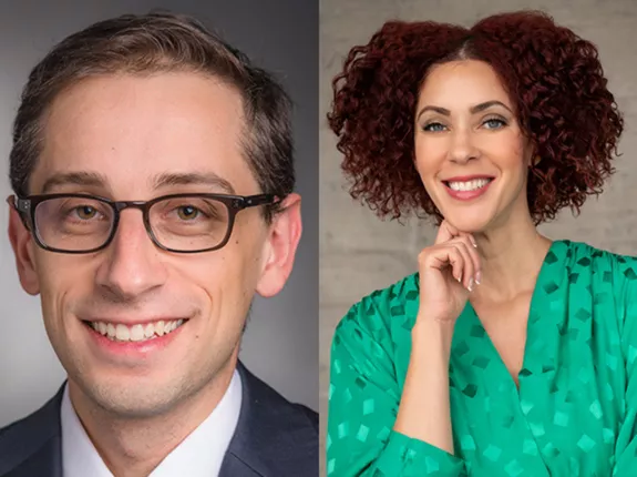 Headshots of Dr. Jonathan Leeman and Dr. Leanne Woods-Burnham