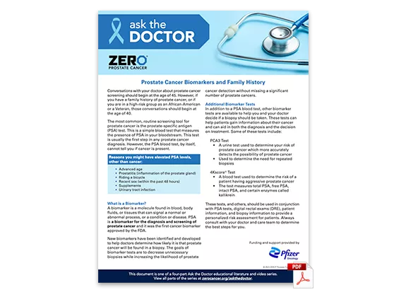 PDF Preview: Ask the Doctor - Biomarkers and Family History (One Pager)