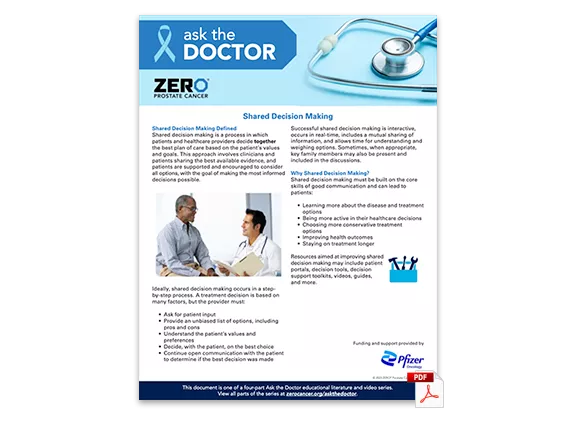 PDF Preview: Ask the Doctor - Share Decision Making (One Pager)