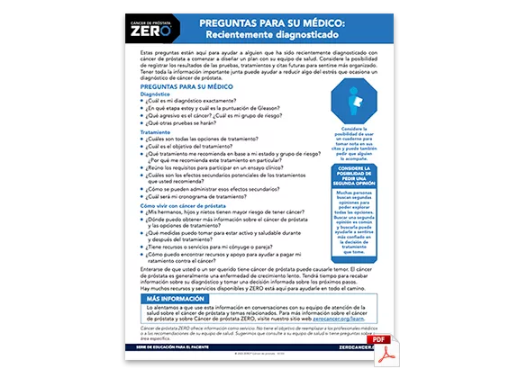 Vista previa en PDF: Preguntas Para Su Médico - Recientemente diagnosticado