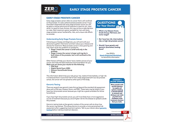 PDF Preview: Early Stage Prostate Cancer (one-pager)