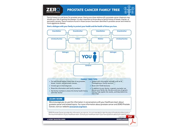 PDF Preview: Prostate Cancer Family Tree (One-Pager)