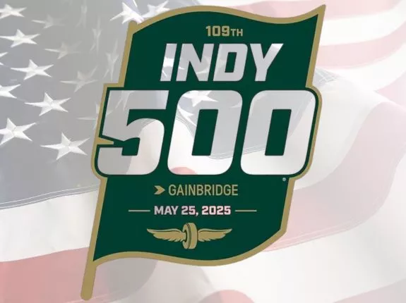 Indy500 Logo over American Flag
