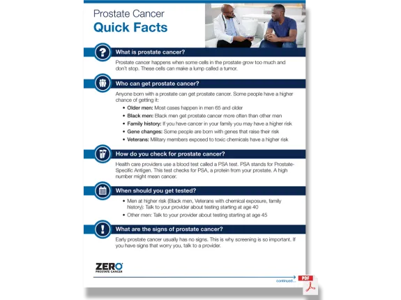 Quick Facts -Prostate Cancer