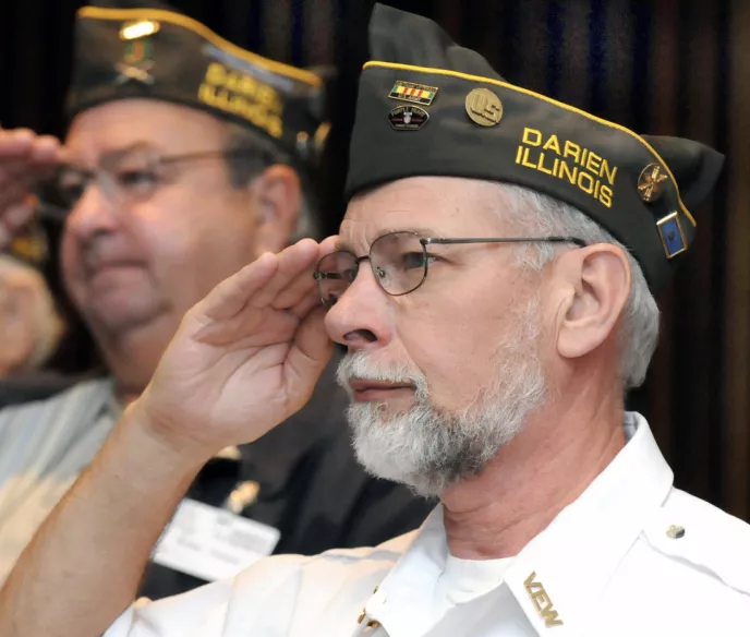 Veterans saluting