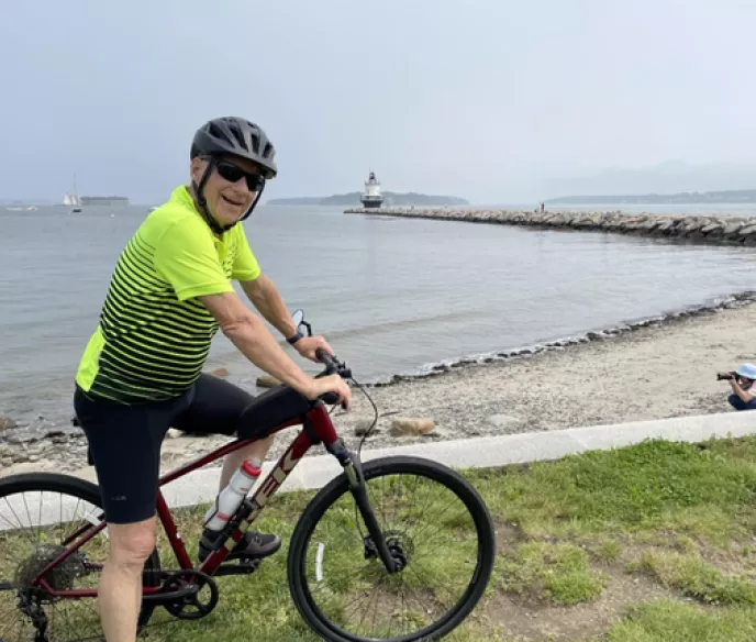 Larry Langmore on a bike