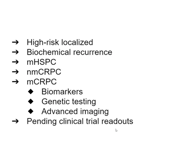 A slide with text about Advanced Prostate Cancer Treatment
